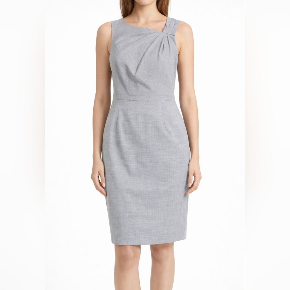 Banana Republic Womens Wool Elegant Gray Sleeveless Dress Size 00P Career Office